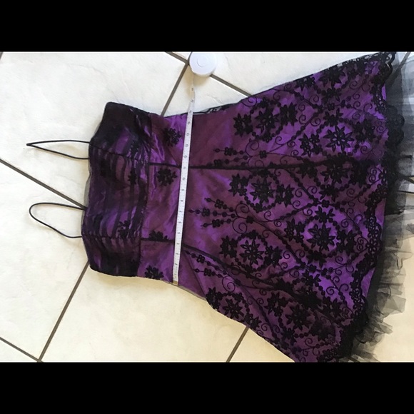 Blonde Nites Purple and Black Party Dress Size 11 - Picture 8 of 10
